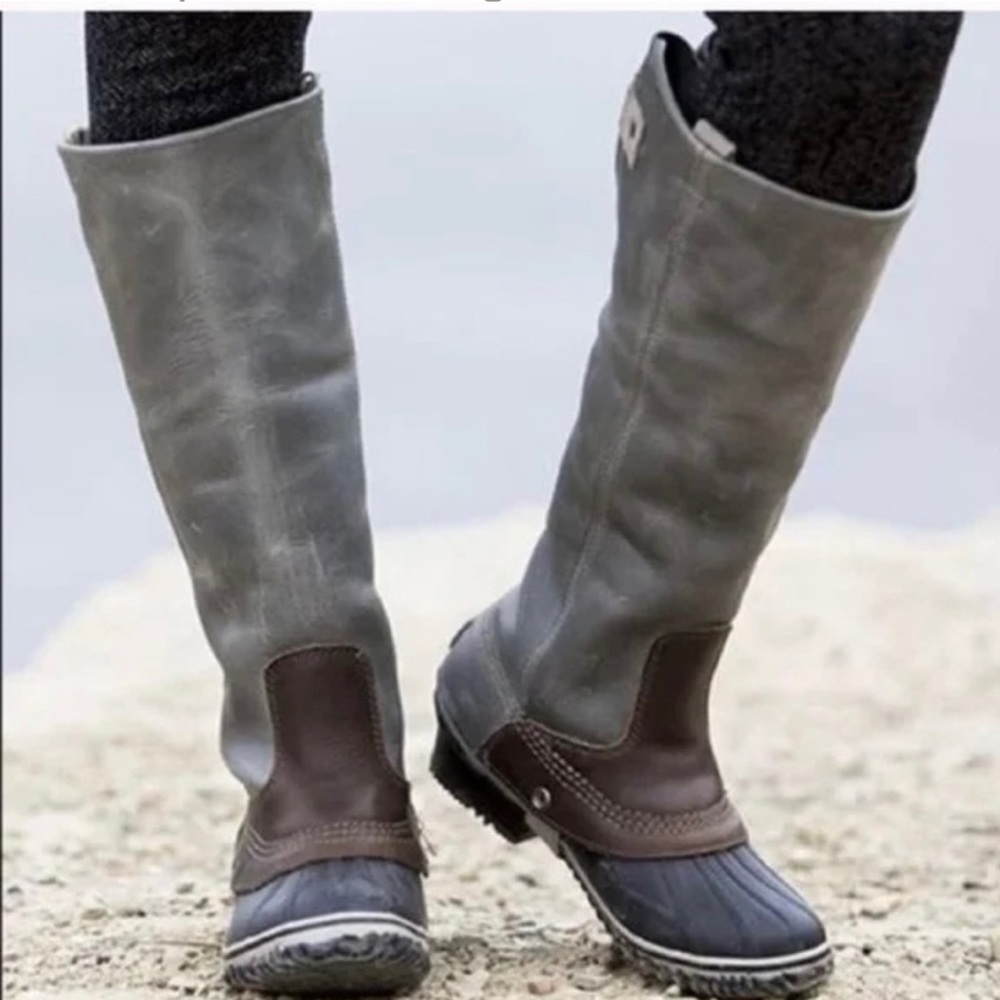 SOREL SLIMPACK TALL Size 11 EQUESTRIAN Riding Rain Waterproof Boots  Shale/Gray
